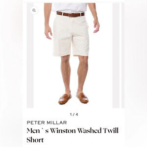 Peter Millar Men’s Winston Cotton Twill Golf Shorts Light Khaki Size 36